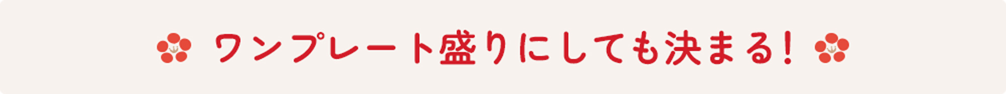 ワンプレート盛りにしても決まる!