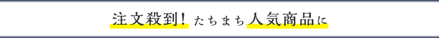 注文殺到!たちまち人気商品に